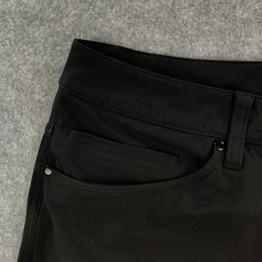 Lululemon Mens Chino Pants 32 Black Polyester Blend Slim Fit Abc Utilitech Gym - Picture 5 of 14